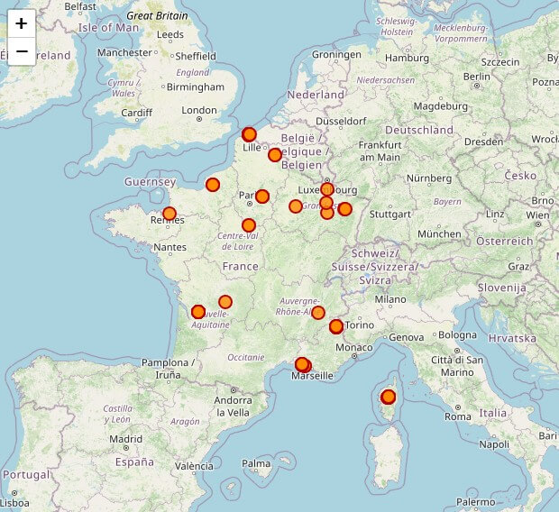 carte des points chauds en France